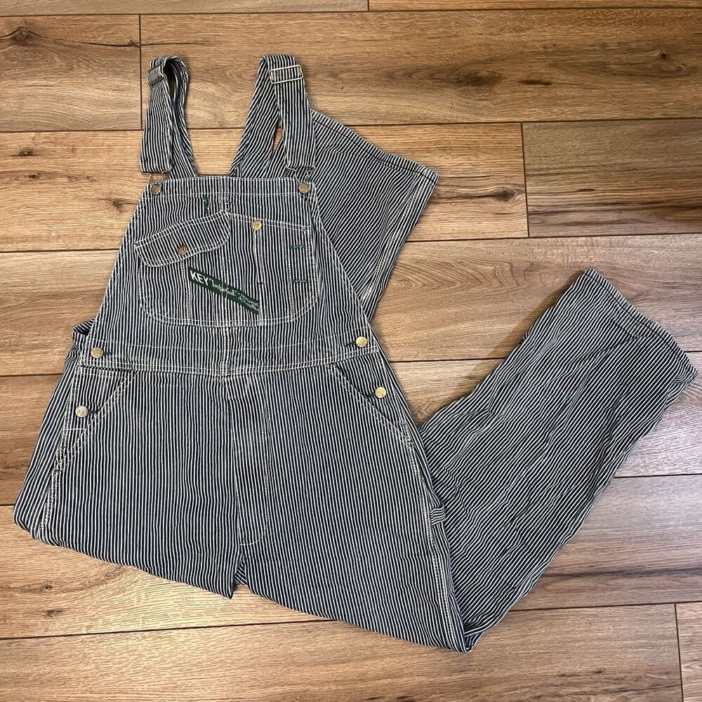 Key Imperial Bib Overalls Hickory Striped Railroad Pinstripe Men's 34x30 (36x29)